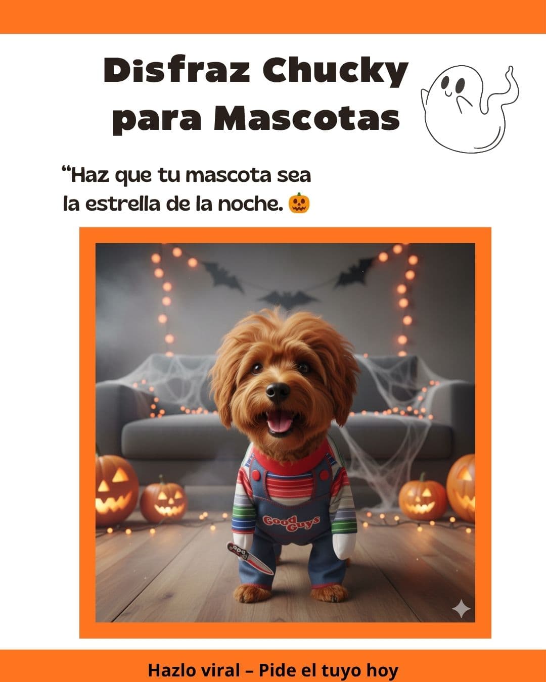 Disfraz Mascotas Chucky Hallowen