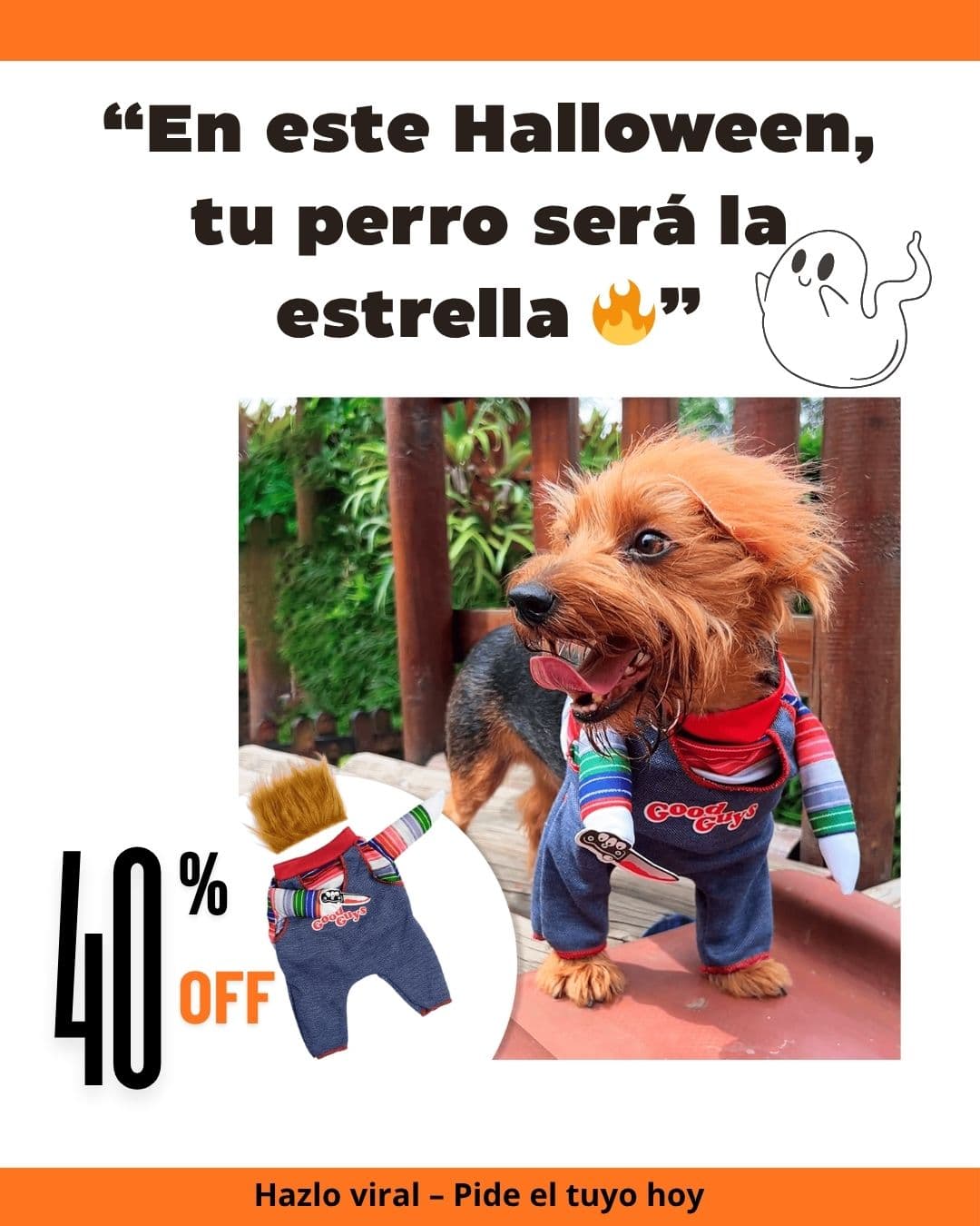 Disfraz Mascotas Chucky Hallowen